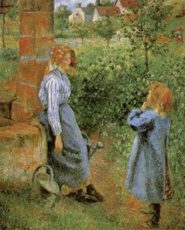 Camille Pissarro Woman and Child at a Well France oil painting art
